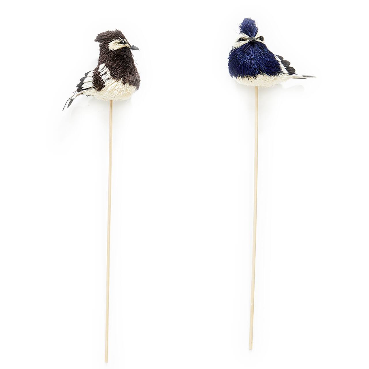 15" Sisal Natural Look Bird on a Wood Picks, 6ct.